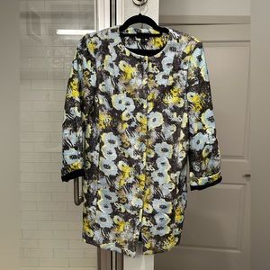 Top Shop Short Floral Trench Coat in size 2